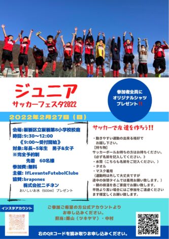 ジュニアサッカーフェスタ板橋エントリー状況